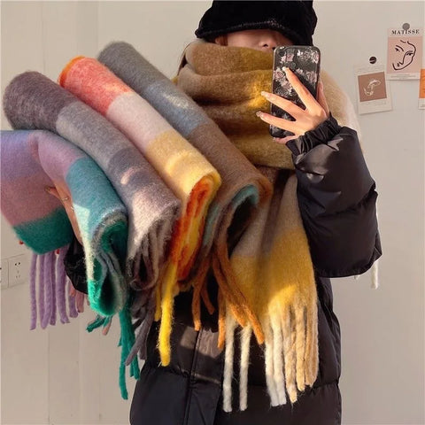 2025 Winter Thick Warm Cashmere Scarf for Women