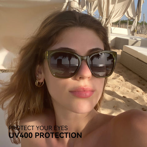 ZENOTTIC Chunky Butterfly gepolariseerde zonnebril - dikke monturen UV400 cat-eye zonnebril voor dames