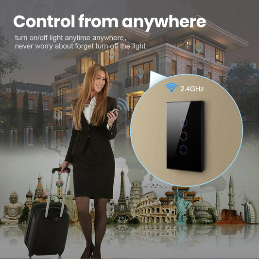 AVATTO WiFi Smart Light Switch - Touch Glass Panel