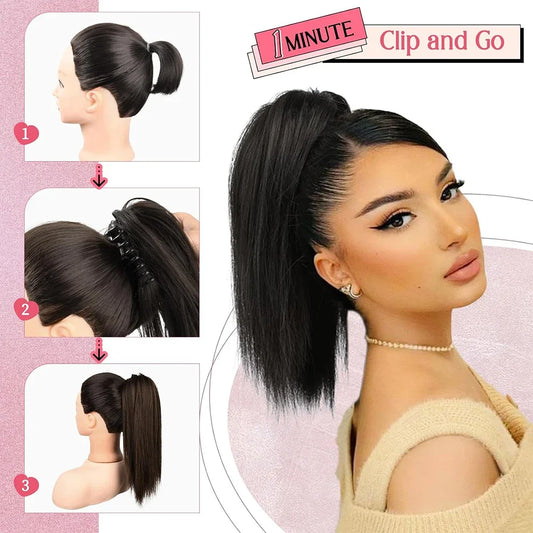 Synthetic 16Inch Claw Clip Ponytail Hair Extensions