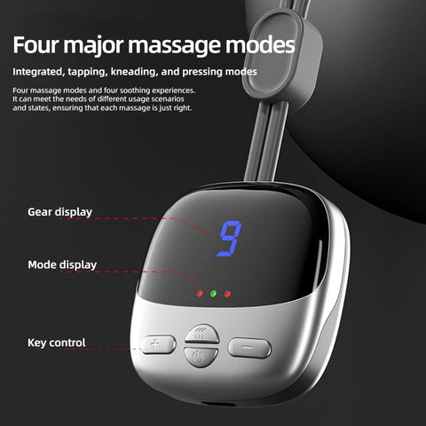 Mini Smart Hanging Neck Shoulder Massager with Hot Compress - Portable Cervical Spine Relief