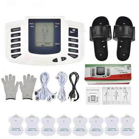 Full Body TENS Muscle Electro Stimulator EMS Acupuncture Therapy Massage with 16 Pads - Complete Physiotherapy System