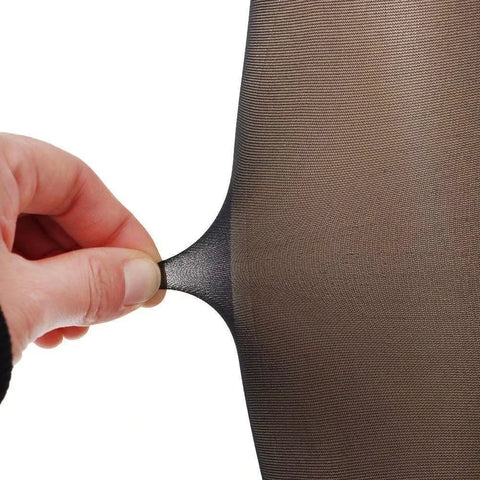 Women's Flower Transparent Silk Stockings - Elegant High Knee Cuff Tights