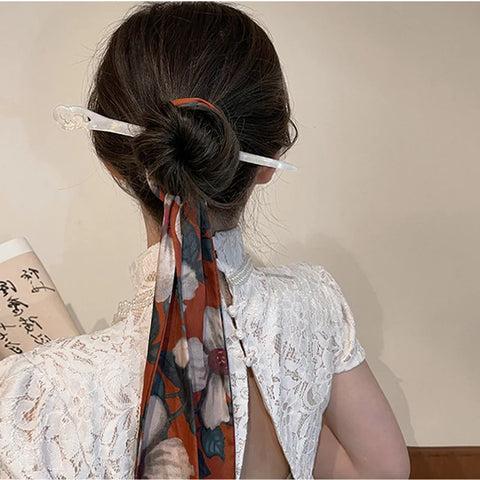 Vintage Chinese Style Hair Sticks - Elegant Acetate Hairpins for Women