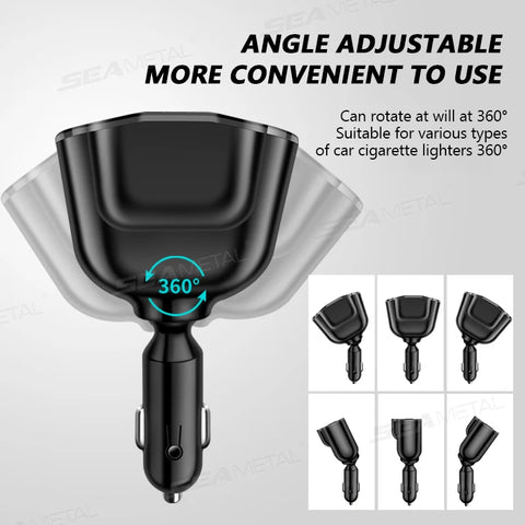 SEAMETAL 5-Port Car Charger - 336W Cigarette Lighter Adapter
