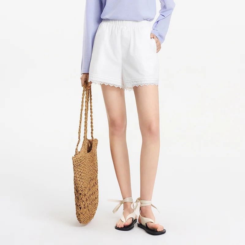 Semir Women's Casual Lace Trim Shorts