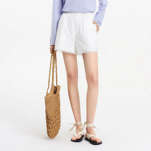 Semir Dames Casual Shorts met Kanten Rand 
