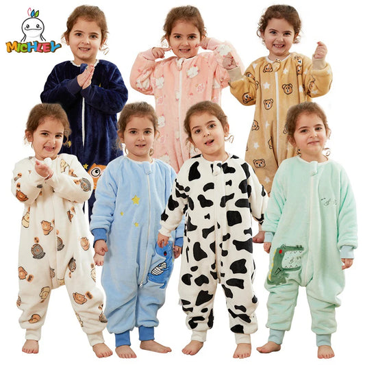 MICHLEY Cartoon Flannel Baby Sleeping Bag Sack