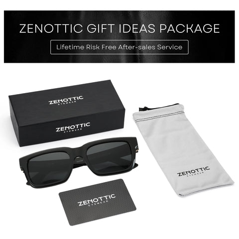 ZENOTTIC Rechthoekige gepolariseerde zonnebril – modieuze UV400 unisex zonnebrillen