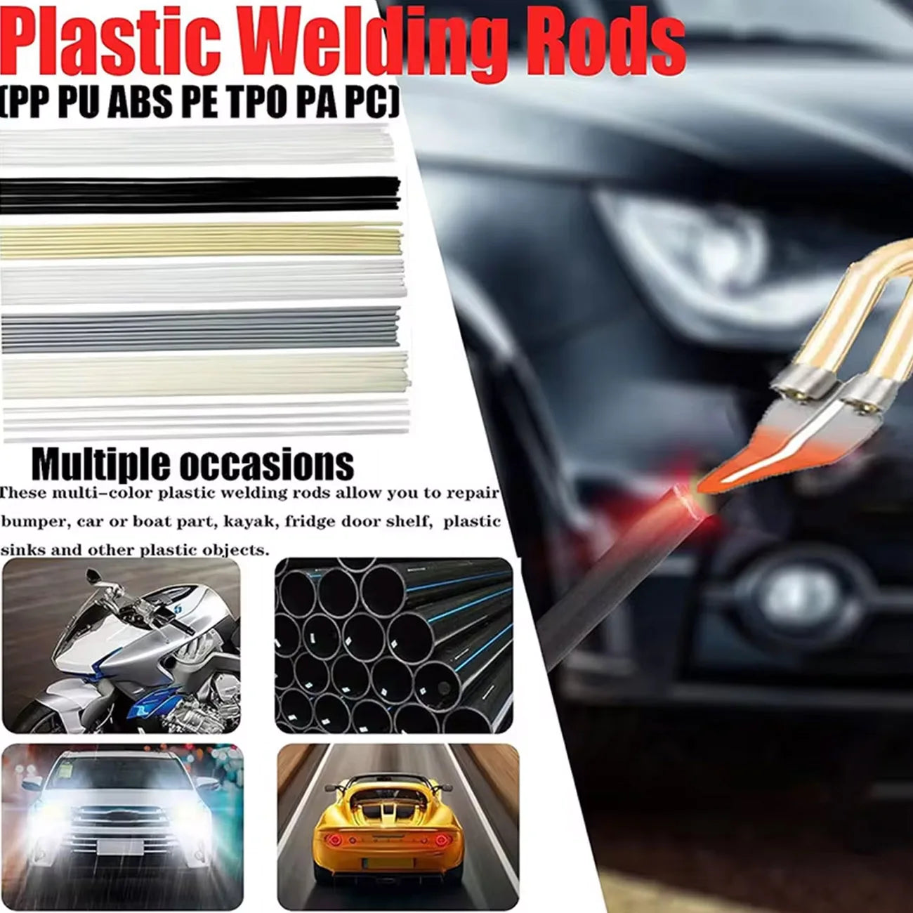 Plastic Welder Machine Repair Kit - 2 in 1 Hot Stapler for Car Bumpers and More