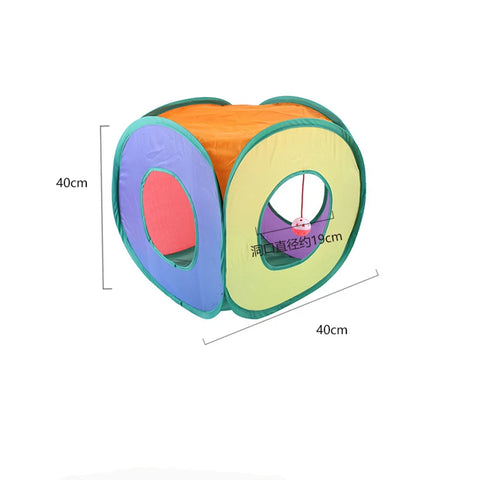 Interactieve kattenspeelgoedtunnel en ballen - Opvouwbare muisvormige tent voor leuk speelplezier