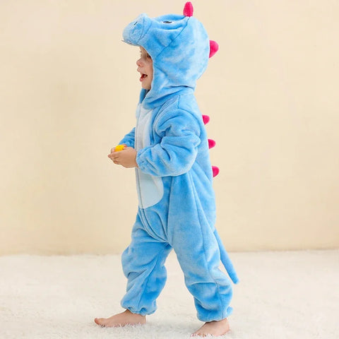 MICHLEY Winter Baby Rompers Hooded Flannel Cosplay