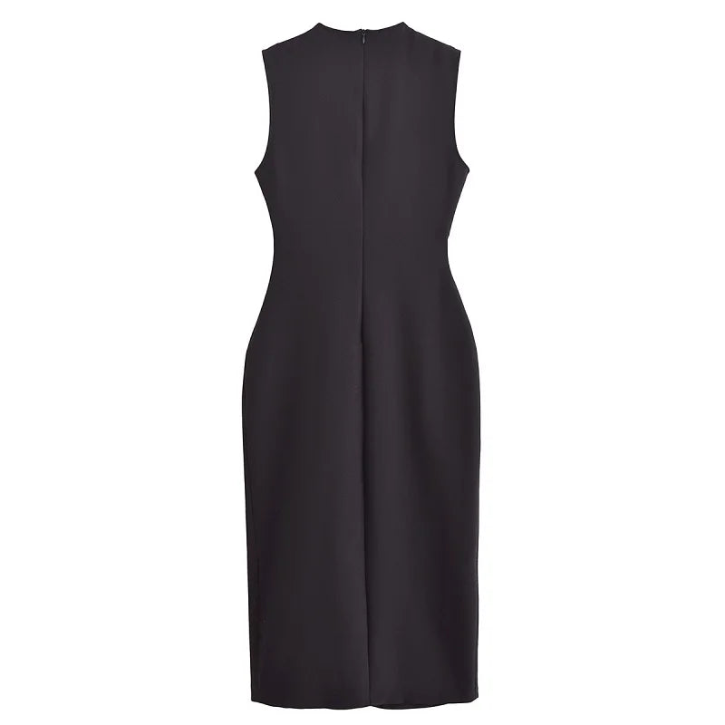 MUJER 2025 Women’s Black Office Long Dress