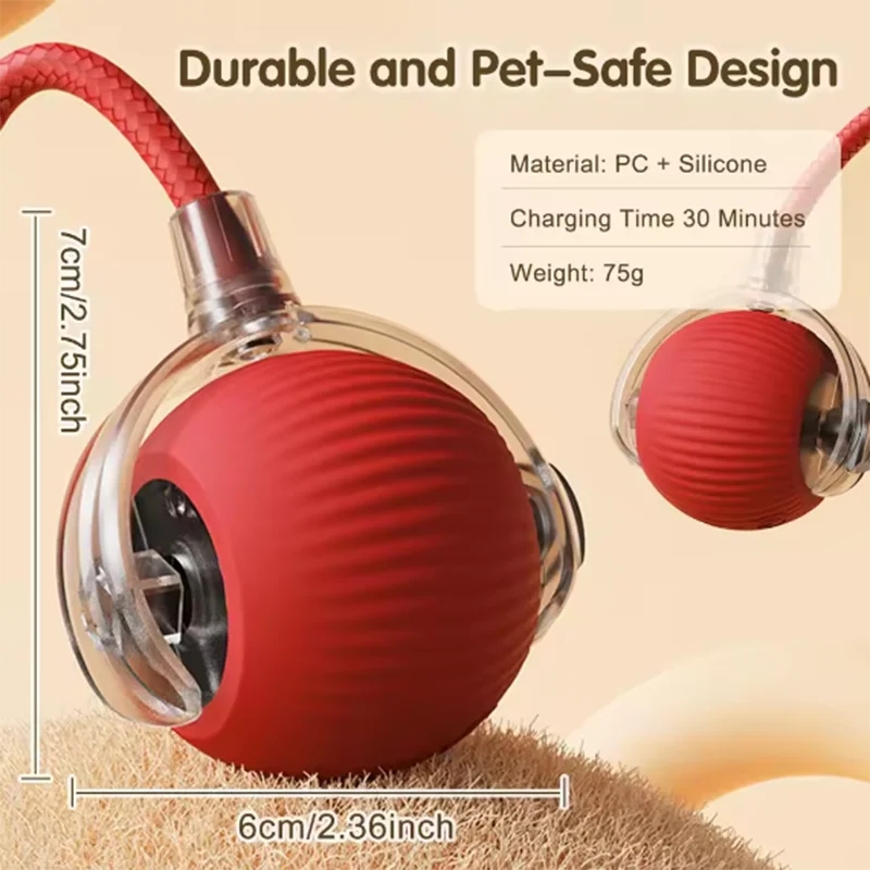 Interactive Cat Ball Toy - Automatic Rolling with Tail