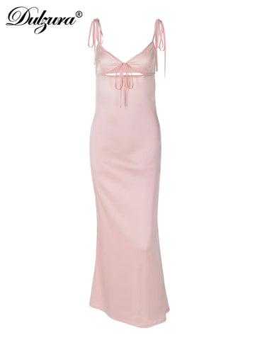 Dulzura Midi-jurk met spaghettibandjes en kant zonder rug voor dames - Perfect voor clubs, vakanties en avondfeestjes | Y2K Fashion Drop Shipping 