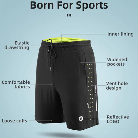 ROCKBROS Unisex Running Shorts – Breathable Gym Shorts for Fitness and Outdoor Sports