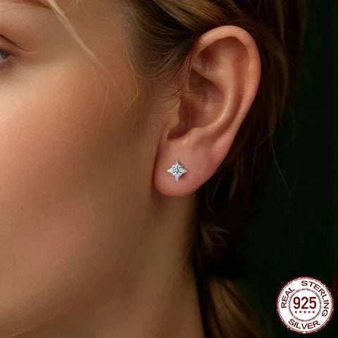 BAMOER Shining Star Moissanite Earrings