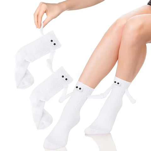 Funny Adult Socks - Magnetic Hand in Hand Solid Color Cartoon Couple Socks for Holidays