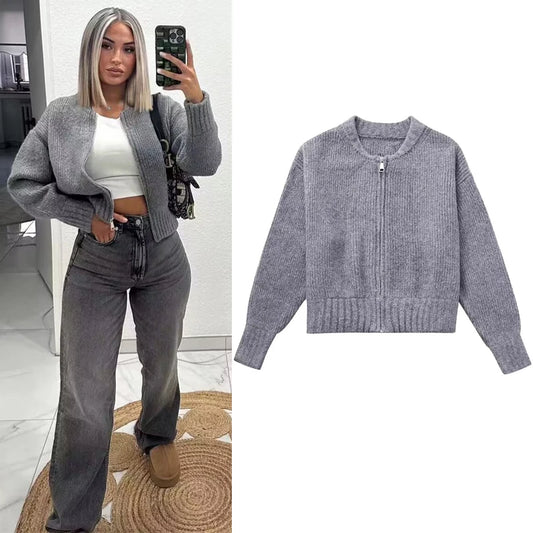 MUJER Dames Gebreid Cardiganjack - Stijlvolle Herfst Winter Buitenkleding