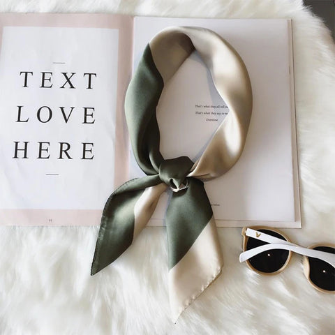 Elegant Floral Silk Hairband Scarf for Women