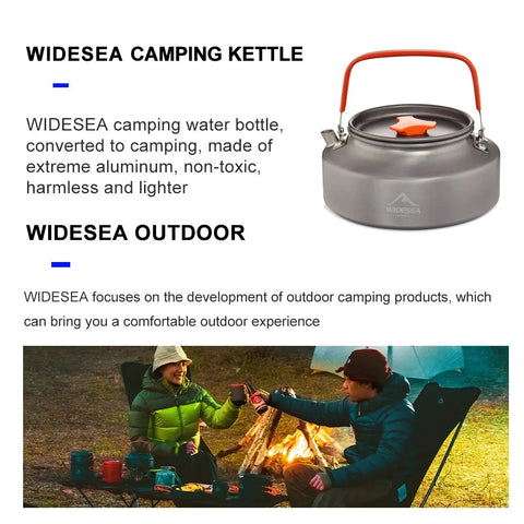 Widesea 1.1L 2L 1.5L Camping Water Kettle - Outdoor Coffee Kettle & Picnic Set