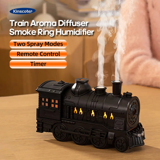 Mini Train Shape Aroma Essential Oil Diffuser with Light and Remote Control