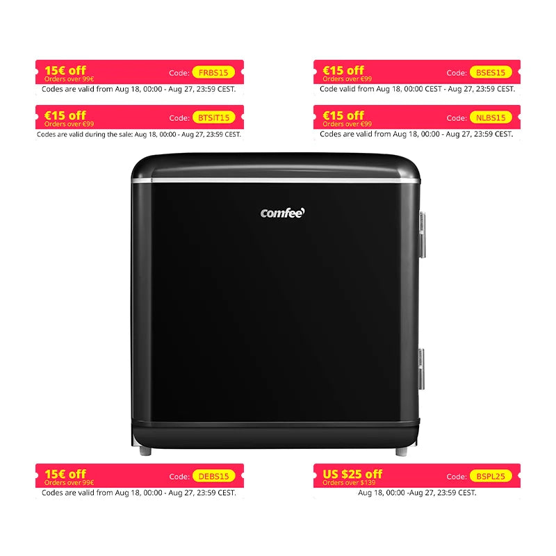 COMFEE' 47L Retro Mini Refrigerator