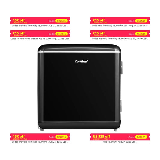 COMFEE' 47L Retro Mini Refrigerator