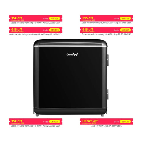 COMFEE' 47L Retro Mini Refrigerator