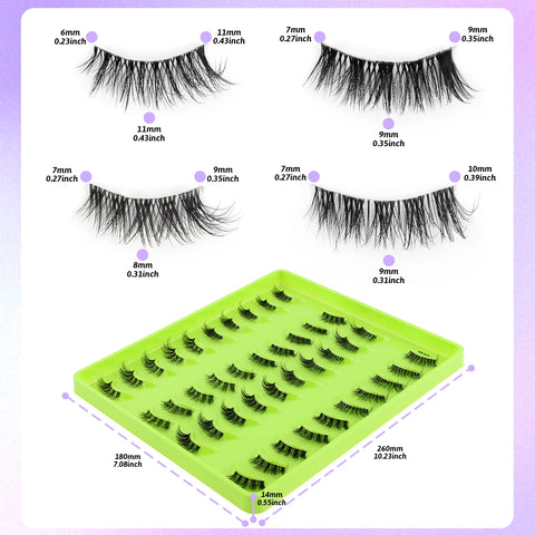 Natural Mink Half Eye Lashes - 5/10/14/20 Pairs
