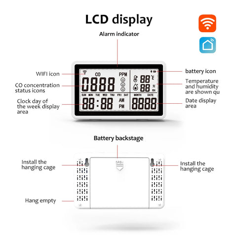 3 In 1 Wifi Smart Tuya Thermometer and Humidity Meter