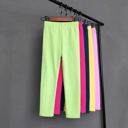 Kids Solid Color Stretch Pants