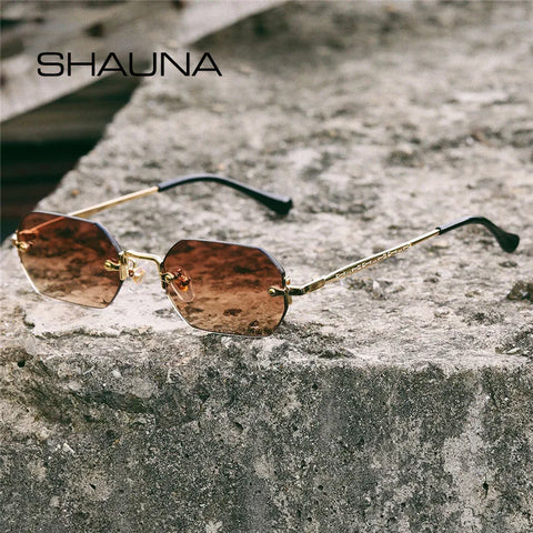 SHAUNA Gothic randloze zonnebril - Retro punk gradiënt UV400-tinten