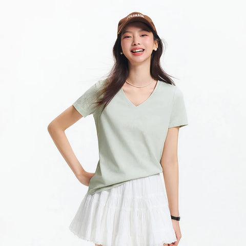 Semir Women's V Neck Moisture Wicking T-Shirt
