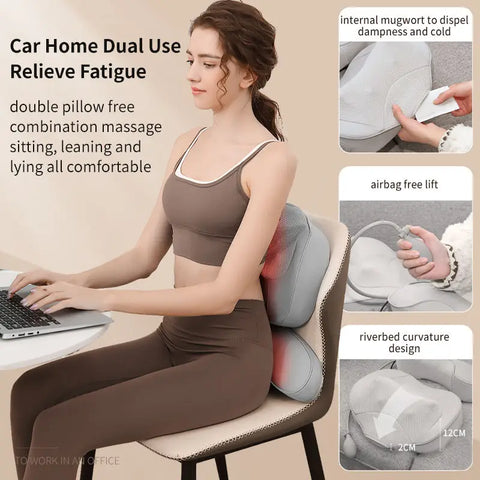 Upgraded 2 In 1 Neck Massager Pillow