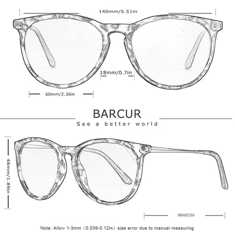 BARCUR Retro circulaire gepolariseerde zonnebril - Duurzame titanium montuur UV400 dameszonnebril