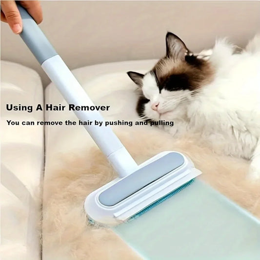 3 in 1 Pet Hair Remover Brush - Long Handle Window Cleaning Tool for Cats and Dogs