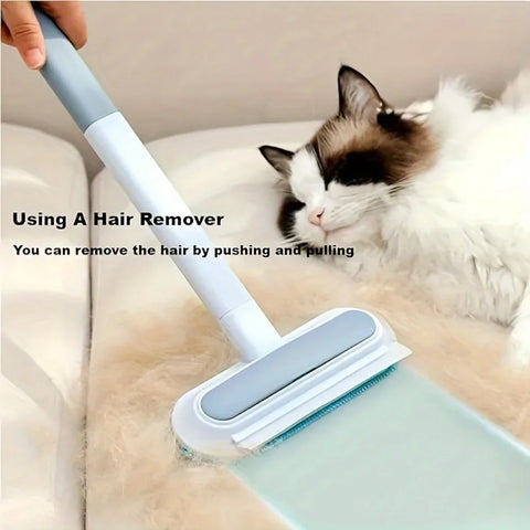 3 in 1 Pet Hair Remover Brush - Long Handle Window Cleaning Tool for Cats and Dogs