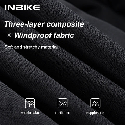INBIKE Men's Winter Cycling Jacket - Windproof Softshell Thermal Bike Clothing