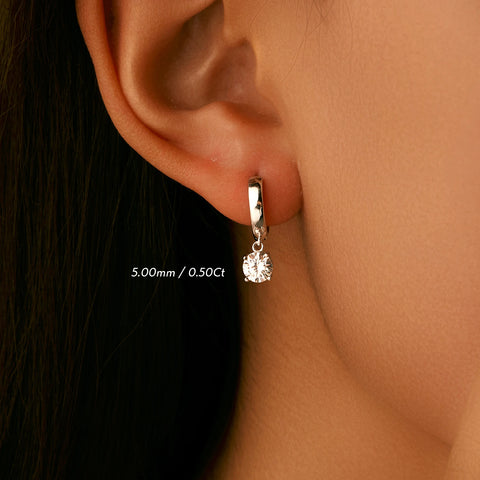 MODIAN 1.0CT D Color Moissanite Hoop Earrings