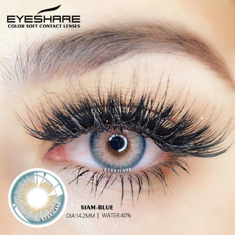 EYESHARE 2pcs Natural Color Contact Lenses - SIAM Blue & Green