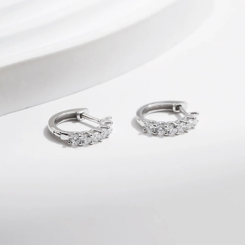 MODIAN D Color Moissanite Small Hoop Earrings