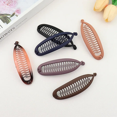 Matte Frosted Ponytail Banana Hair Clip - Stylish Hairpin for Women