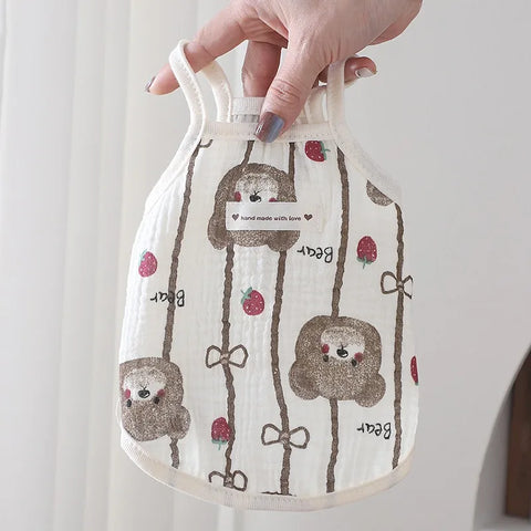 Spring Summer Cotton Bear Vest for Dogs - Cute Teddy Bichon Schnauzer Clothes