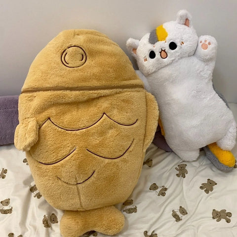 Japan Taiyaki Cat Plush Toy – 40/60/80cm Anime Plushie with Cushion Bag & Animal Pillow Designs