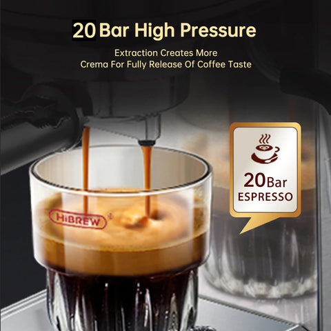 HiBREW 20 Bar Coffee Maker - Super Slim Espresso Machine