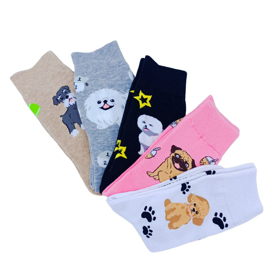 New Corgi Schnauzer Cartoon Happy Puppy Collection Socks for Men and Women