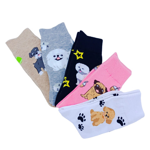 New Corgi Schnauzer Cartoon Happy Puppy Collection Socks for Men and Women
