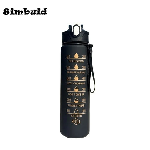 Gradient Color Sports Bottle with Time Scale – 600ML/750ML/1000ML Portable Fitness Mug