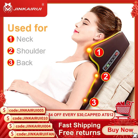 Electric Shiatsu Neck Massager with Heat and Vibration